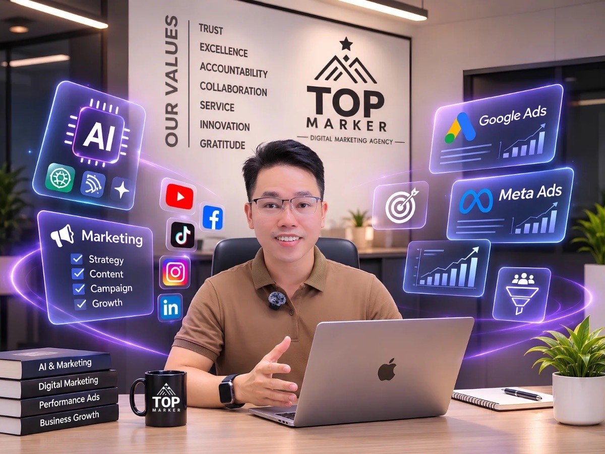Hùng Marker tại bàn làm việc