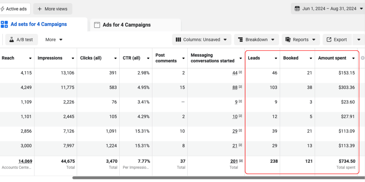 FB Ads - Booking Ladingpage